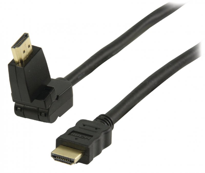 High Speed HDMI Kabel s Ethernetem HDMI Konektor - HDMI Konektor Otočný 1.50 m Černá - obrázek č. 2