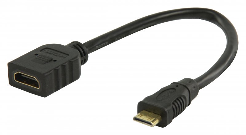 High Speed HDMI Kabel s Ethernetem HDMI Mini Konektor - HDMI Zásuvka 0.20 m Černá - obrázek produktu