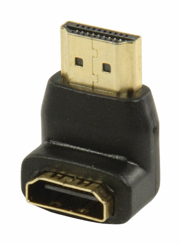 Adaptérem High Speed HDMI s Ethernetem Úhlový 90° HDMI Konektor - HDMI Zásuvka Černá - obrázek produktu