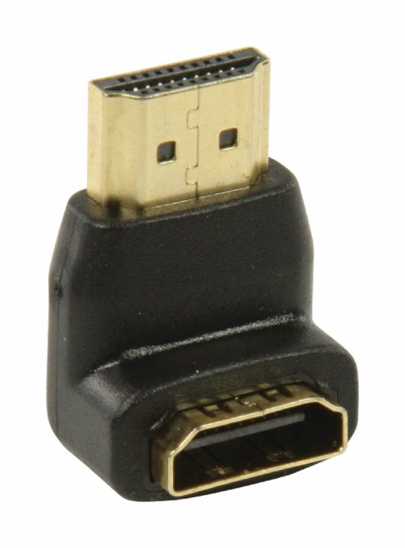 Adaptérem High Speed HDMI s Ethernetem Úhlový 90° HDMI Konektor - HDMI Zásuvka Černá - obrázek č. 2