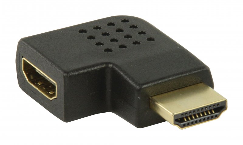 Adaptérem High Speed HDMI s Ethernetem Úhlový Levý HDMI Konektor - HDMI Zásuvka Černá - obrázek č. 1