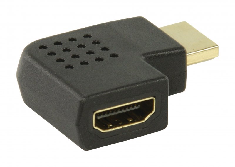 Adaptérem High Speed HDMI s Ethernetem Úhlový Levý HDMI Konektor - HDMI Zásuvka Černá - obrázek č. 2