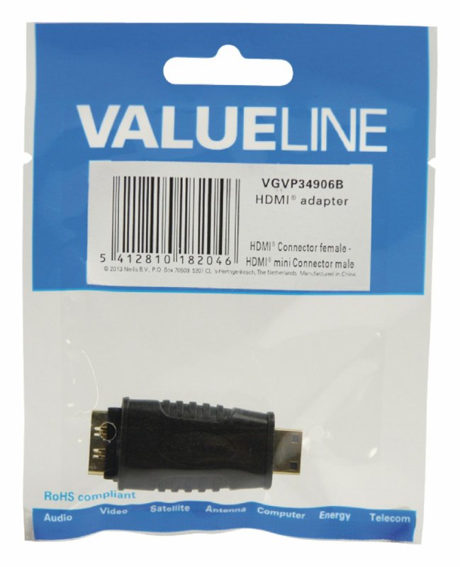 Adaptérem High Speed HDMI s Ethernetem HDMI Mini Konektor - HDMI Zásuvka Černá - obrázek č. 3