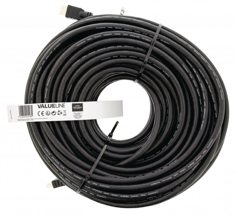 High Speed HDMI Kabel s Ethernetem HDMI Konektor - HDMI Konektor 30.0 m Černá - obrázek produktu