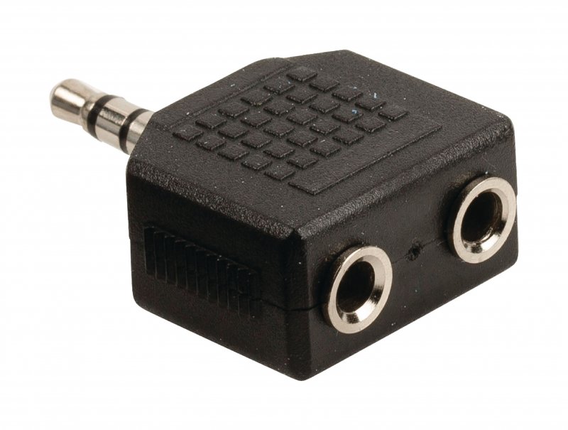 Stereo Audio Adaptér 3.5mm Zástrčka - 2x 3.5mm Zásuvka Černá - obrázek č. 2