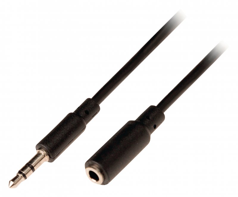 Stereo Audio Prodlužovací Kabel 3.5mm Zástrčka - 3.5mm Zásuvka 10.0 m Černá - obrázek produktu