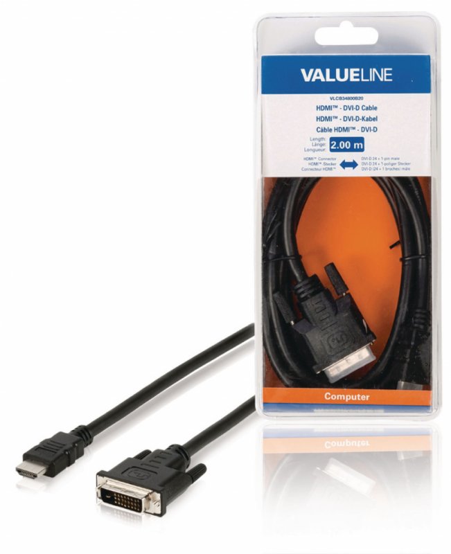 High Speed HDMI Kabel HDMI Konektor - DVI-D 24+1p Zástrčka 2.00 m Černá - obrázek produktu