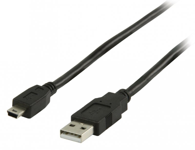 Kabel USB 2.0 USB A Zástrčka - Mini B Zástrčka Kulatý 3.00 m Černá - obrázek č. 1