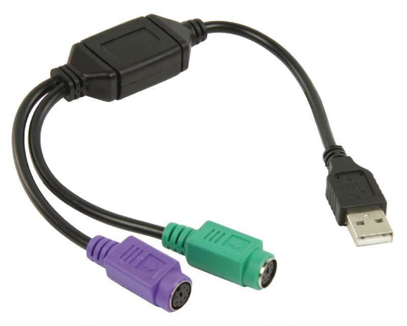 Kabel USB 2.0 USB A Zástrčka - 2x Zásuvka PS/2 0.30 m Černá - obrázek č. 2