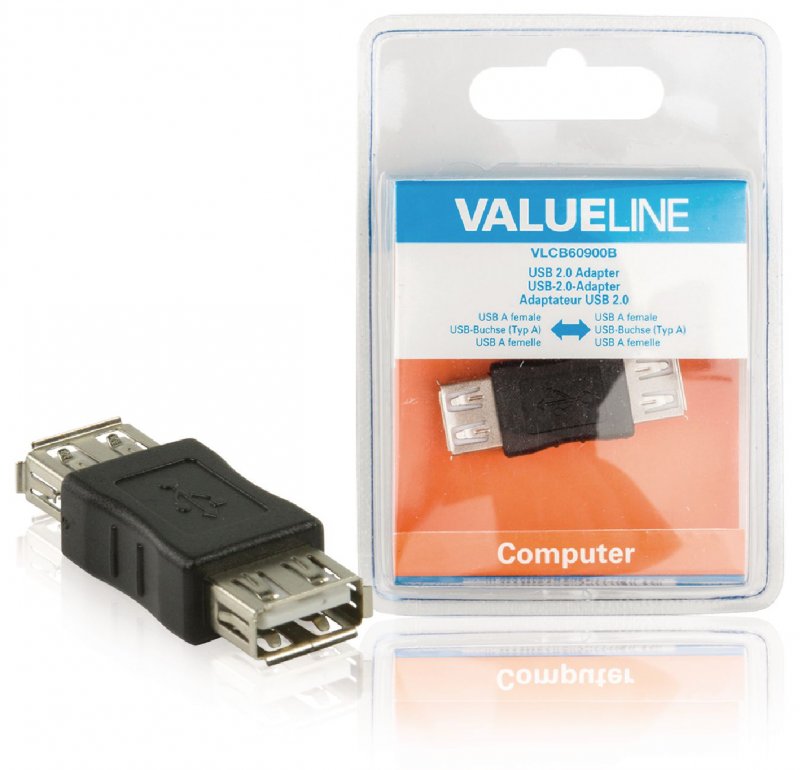 Adaptér USB 2.0 USB A Zásuvka - USB A Zásuvka Černá - obrázek produktu