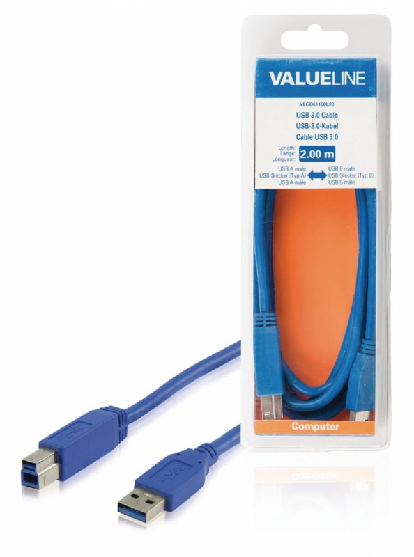 Kabel USB 3.0 USB A Zástrčka - USB-B Male 2.00 m Modrá - obrázek produktu