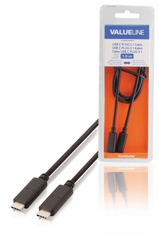 Kabel USB 3.0 USB-C Zástrčka - USB-C Zástrčka 1.00 m Černá GEN 1 (5 Gbps) - obrázek produktu