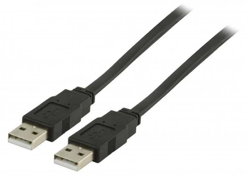 Kabel USB 2.0 USB A Zástrčka - USB A Zástrčka Plochý 1.00 m Černá - obrázek produktu