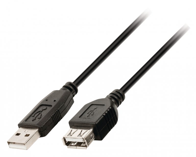 Prodlužovací Kabel USB 2.0 USB A Zástrčka - USB A Zásuvka Kulatý 3.00 m Černá - obrázek produktu