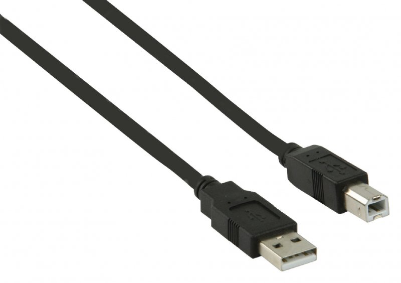 Kabel USB 2.0 USB A Zástrčka - USB-B Male Kulatý 1.00 m Černá - obrázek č. 1