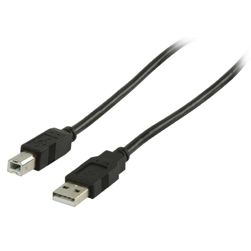 Kabel USB 2.0 USB A Zástrčka - USB-B Male Kulatý 3.0 m Černá - obrázek č. 1