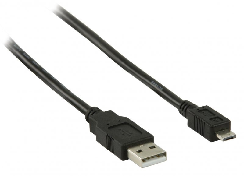 Kabel USB 2.0 USB A Zástrčka - Micro A Zástrčka Kulatý 1.00 m Černá - obrázek č. 1