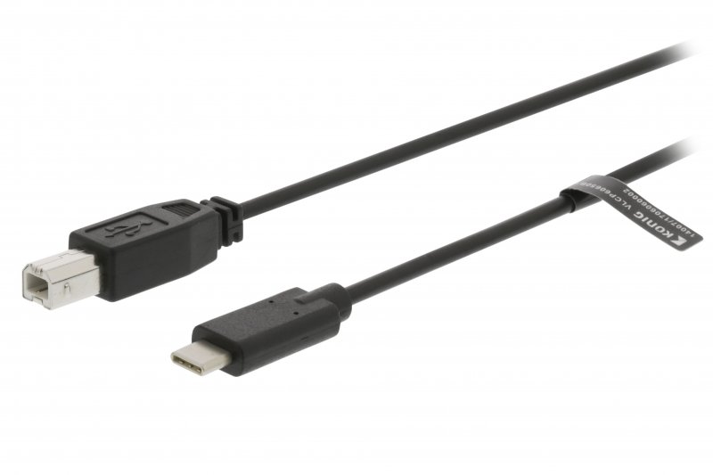 Kabel USB 2.0 USB-C Zástrčka - USB-B Male 2 m Černá - obrázek produktu