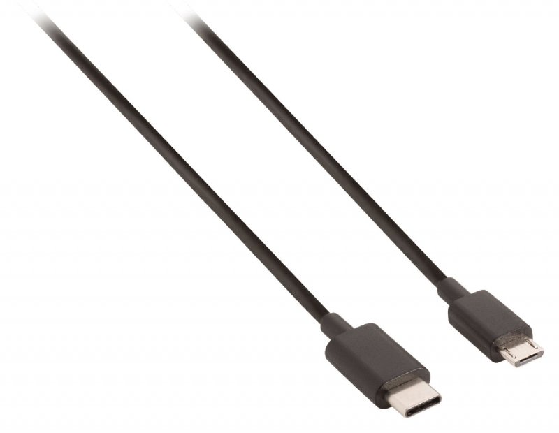 Kabel USB 2.0 USB-C Zástrčka - Micro B Zástrčka 1.00 m Černá - obrázek č. 1