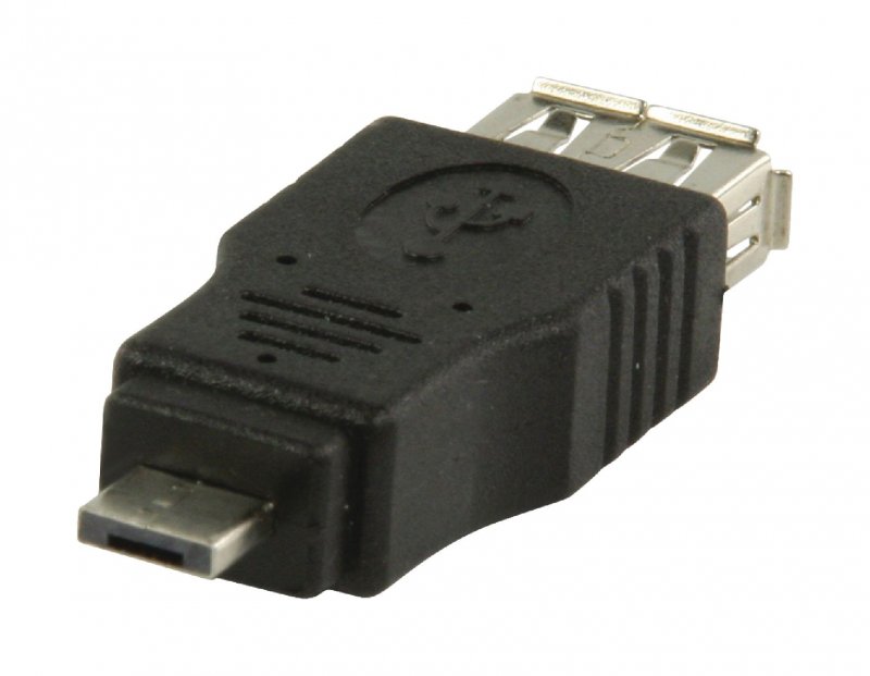 Adaptér USB 2.0 Micro A Zástrčka - USB A Zásuvka Černá - obrázek č. 1