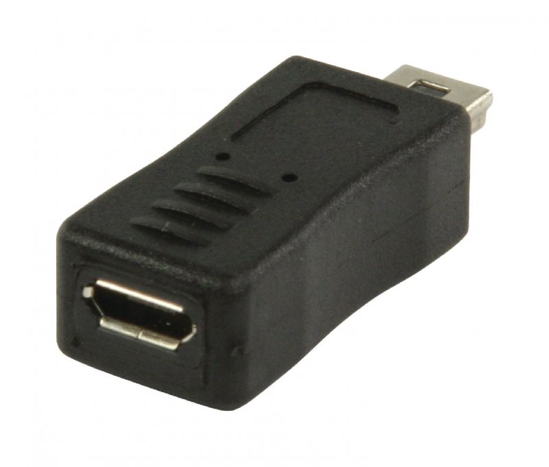 Adaptér USB 2.0 Mini B Zástrčka - Micro B Zásuvka Černá - obrázek č. 1