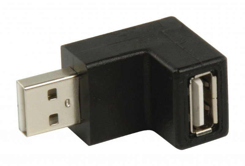 Adaptér USB 2.0 Úhlový 270° USB A Zástrčka - USB A Zásuvka Černá - obrázek č. 1