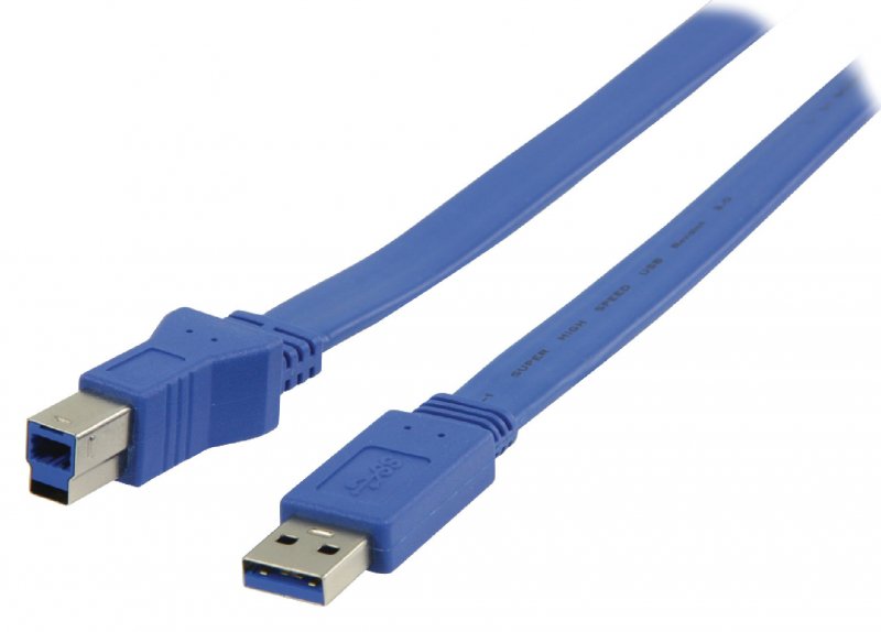 Kabel USB 3.0 USB A Zástrčka - USB-B Male Plochý 2.00 m Modrá - obrázek produktu