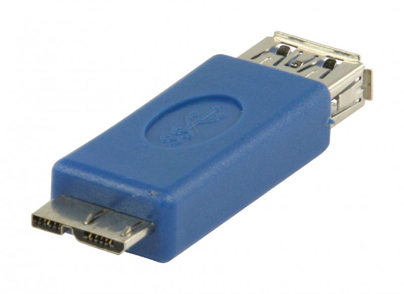 Adaptér USB 3.0 Micro B Zástrčka - USB A Zásuvka Modrá - obrázek č. 1