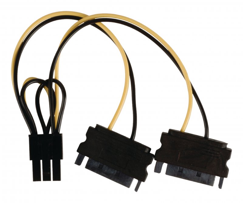Interní Napájecí Kabel 2x SATA 15kolíkový Zástrčka - PCI Express Zásuvka 0.15 m - obrázek produktu