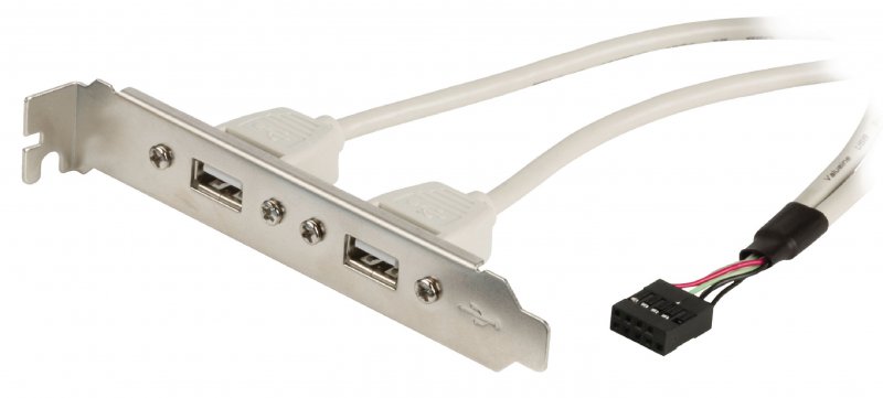 Kabel USB 2.0 2x A Zásuvka - 8kolíkový Zásuvka 0.50 m Šedá - obrázek produktu