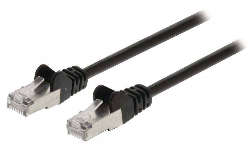 Síťový Kabel CAT5e F/UTP RJ45 (8P8C) Zástrčka - RJ45 (8P8C) Zástrčka 10.0 m Černá - obrázek produktu