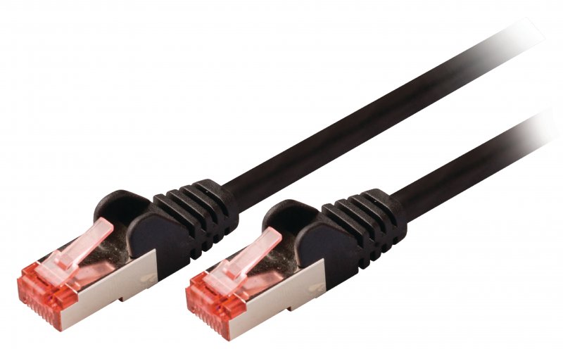 Síťový Kabel CAT6 S/FTP RJ45 (8P8C) Zástrčka - RJ45 (8P8C) Zástrčka 0.25 m Černá - obrázek produktu