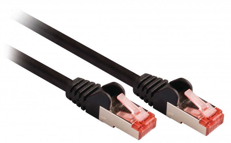 Síťový Kabel CAT6 S/FTP RJ45 (8P8C) Zástrčka - RJ45 (8P8C) Zástrčka 0.25 m Černá - obrázek č. 1