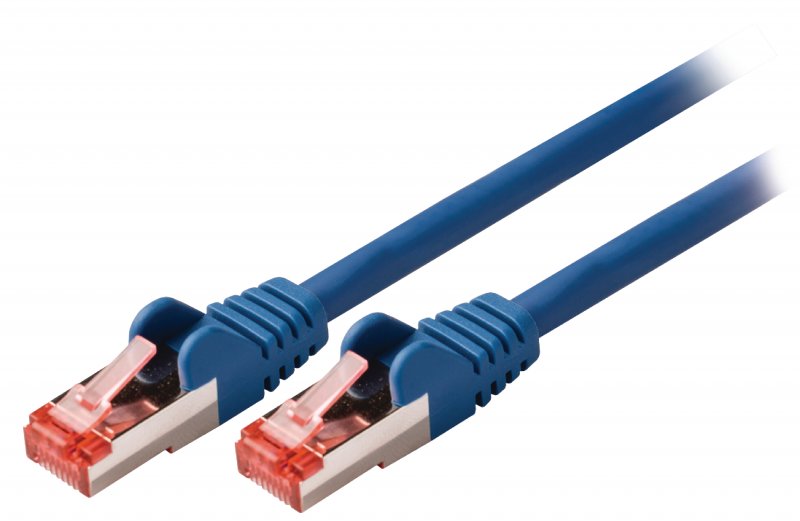 Síťový Kabel CAT6 S/FTP RJ45 (8P8C) Zástrčka - RJ45 (8P8C) Zástrčka 0.25 m Modrá - obrázek produktu