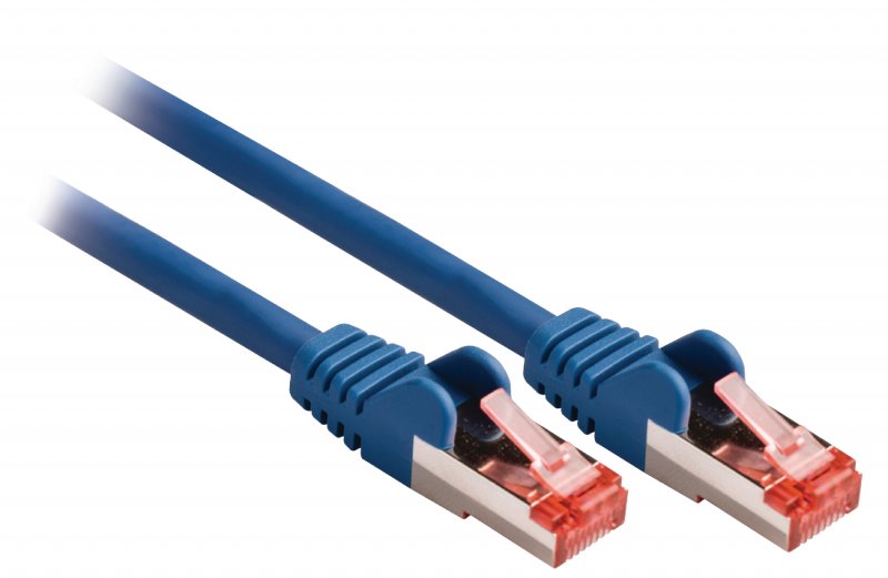 Síťový Kabel CAT6 S/FTP RJ45 (8P8C) Zástrčka - RJ45 (8P8C) Zástrčka 30.0 m Modrá - obrázek č. 1