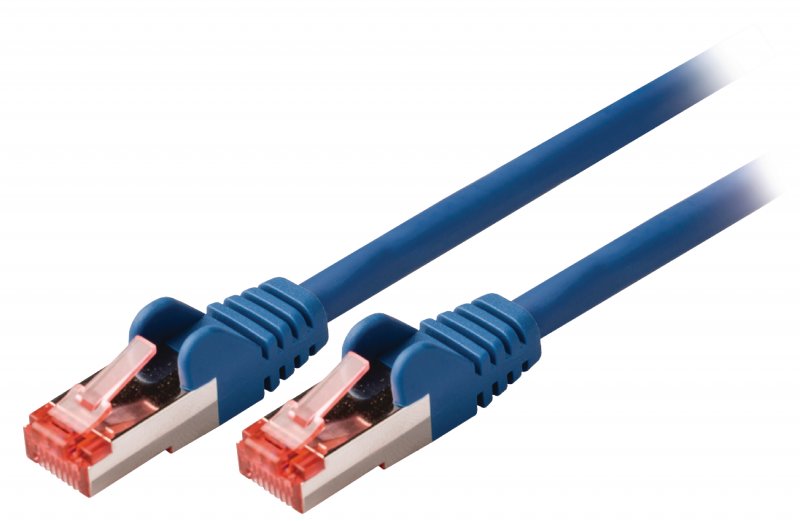 Síťový Kabel CAT6 S/FTP RJ45 (8P8C) Zástrčka - RJ45 (8P8C) Zástrčka 30.0 m Modrá - obrázek produktu