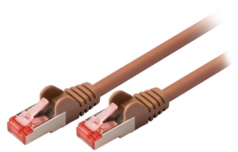 Síťový Kabel CAT6 S/FTP RJ45 (8P8C) Zástrčka - RJ45 (8P8C) Zástrčka 0.25 m Hnědá - obrázek produktu
