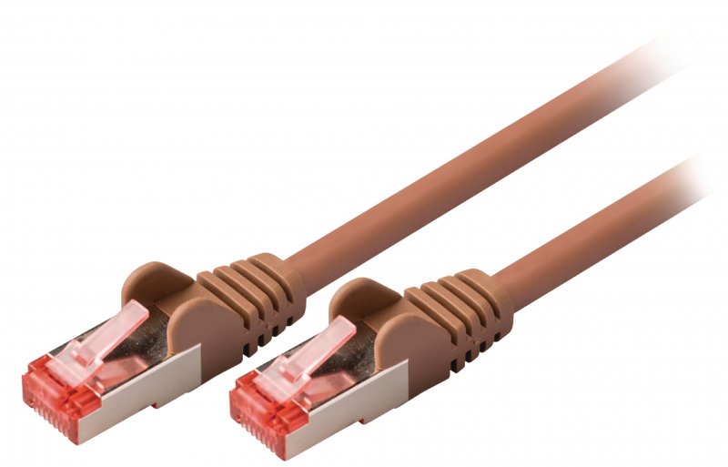Síťový Kabel CAT6 S/FTP RJ45 (8P8C) Zástrčka - RJ45 (8P8C) Zástrčka 0.50 m Hnědá - obrázek produktu