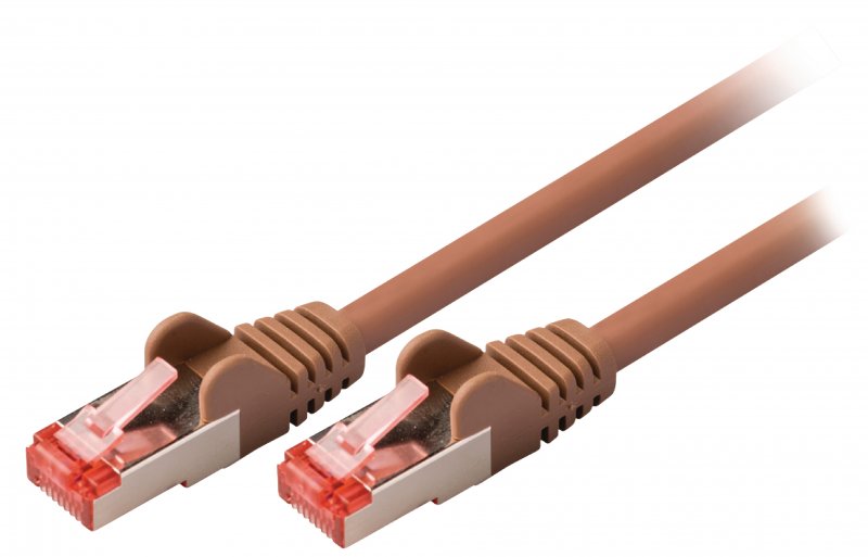 Síťový Kabel CAT6 S/FTP RJ45 (8P8C) Zástrčka - RJ45 (8P8C) Zástrčka 10.0 m Hnědá - obrázek produktu