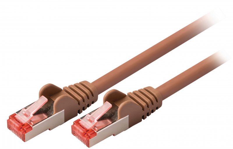 Síťový Kabel CAT6 S/FTP RJ45 (8P8C) Zástrčka - RJ45 (8P8C) Zástrčka 20.0 m Hnědá - obrázek produktu