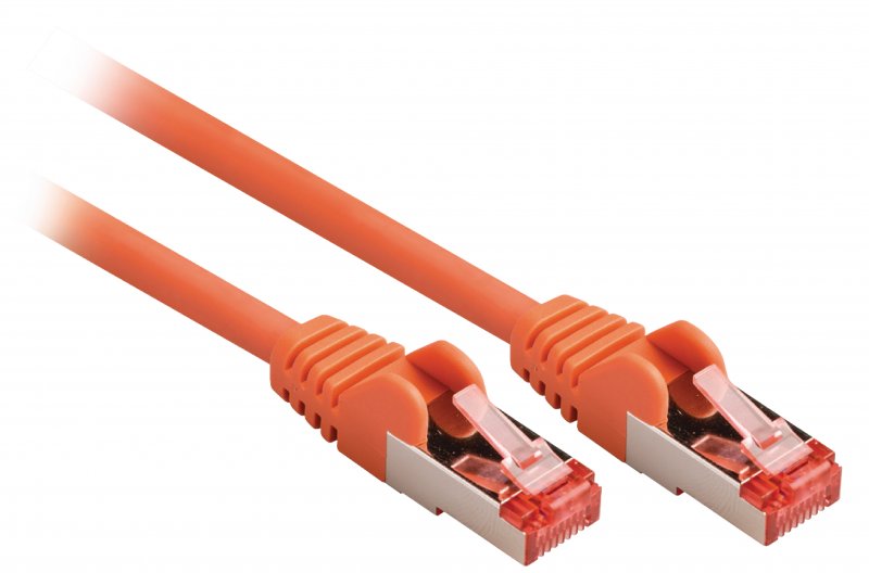 Síťový Kabel CAT6 S/FTP RJ45 (8P8C) Zástrčka - RJ45 (8P8C) Zástrčka 0.15 m Oranžová - obrázek č. 1