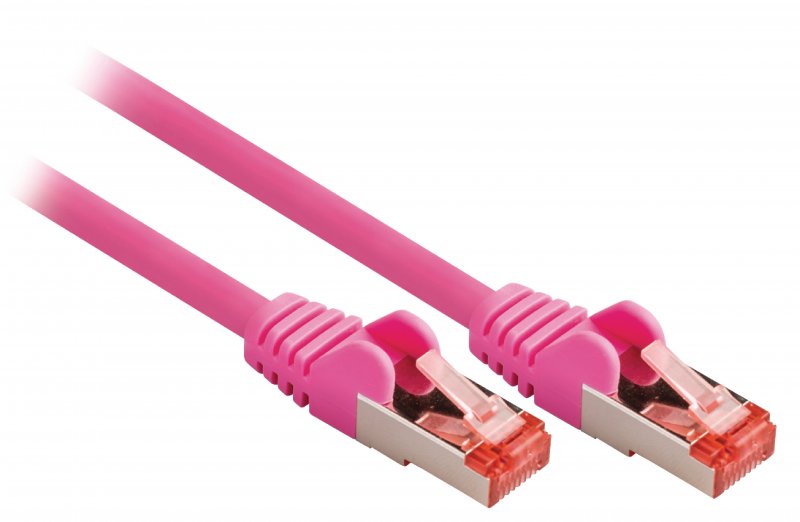 Síťový Kabel CAT6 S/FTP RJ45 (8P8C) Zástrčka - RJ45 (8P8C) Zástrčka 0.15 m Růžová - obrázek č. 1