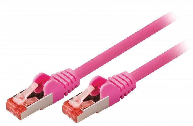 Síťový Kabel CAT6 S/FTP RJ45 (8P8C) Zástrčka - RJ45 (8P8C) Zástrčka 0.15 m Růžová - obrázek produktu
