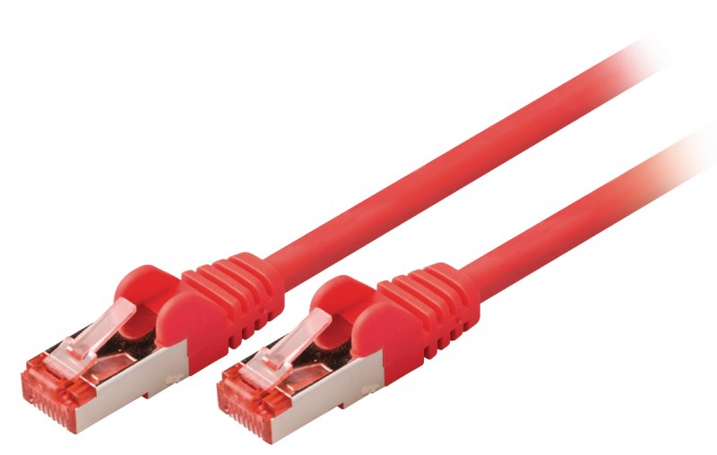 Síťový Kabel CAT6 S/FTP RJ45 (8P8C) Zástrčka - RJ45 (8P8C) Zástrčka 0.25 m Červená - obrázek produktu