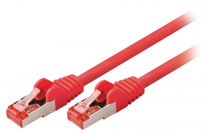 Síťový Kabel CAT6 S/FTP RJ45 (8P8C) Zástrčka - RJ45 (8P8C) Zástrčka 0.50 m Červená - obrázek produktu