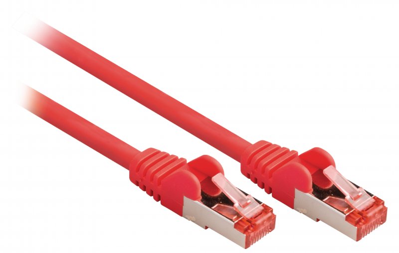 Síťový Kabel CAT6 S/FTP RJ45 (8P8C) Zástrčka - RJ45 (8P8C) Zástrčka 0.50 m Červená - obrázek č. 1