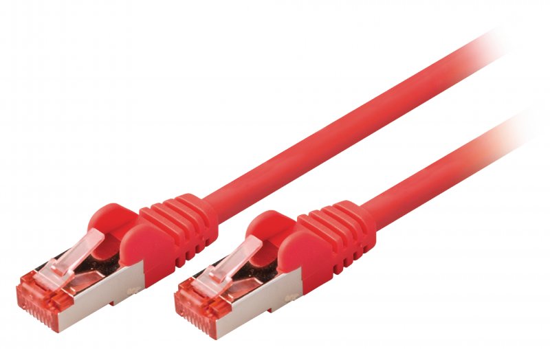 Síťový Kabel CAT6 S/FTP RJ45 (8P8C) Zástrčka - RJ45 (8P8C) Zástrčka 10.0 m Červená - obrázek produktu