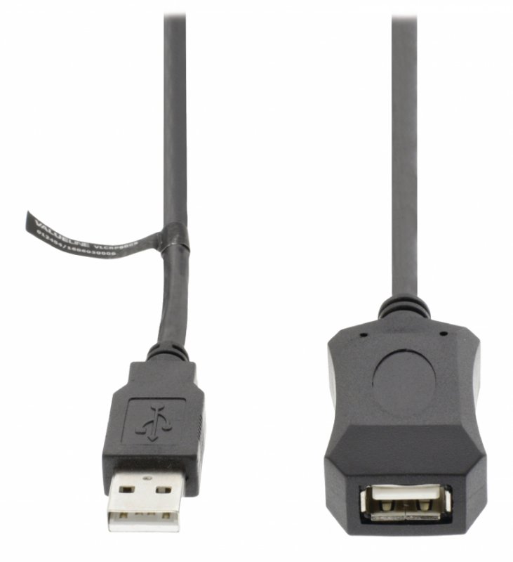 Aktivní Prodlužovací Kabel USB 2.0 USB A Zástrčka - USB A Zásuvka 5.00 m Černá - obrázek č. 2