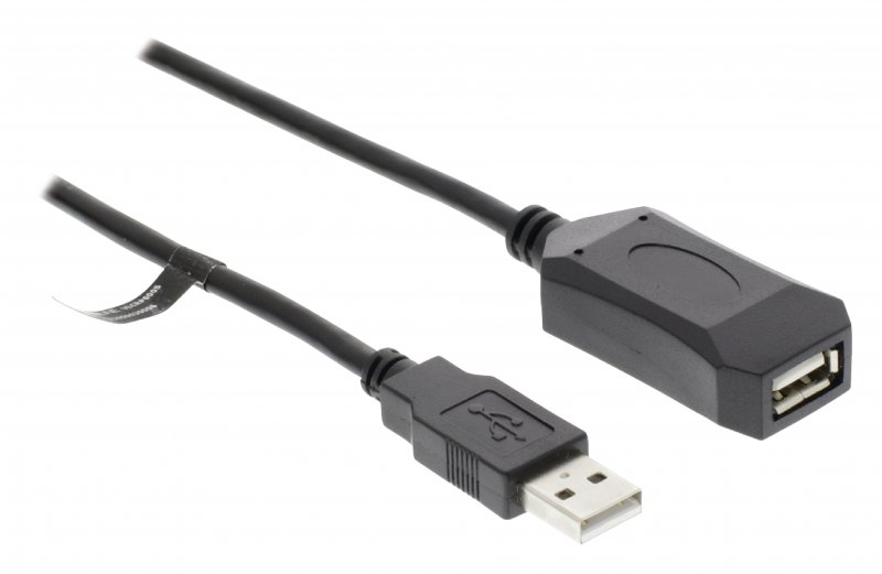 Aktivní Prodlužovací Kabel USB 2.0 USB A Zástrčka - USB A Zásuvka 5.00 m Černá - obrázek č. 1