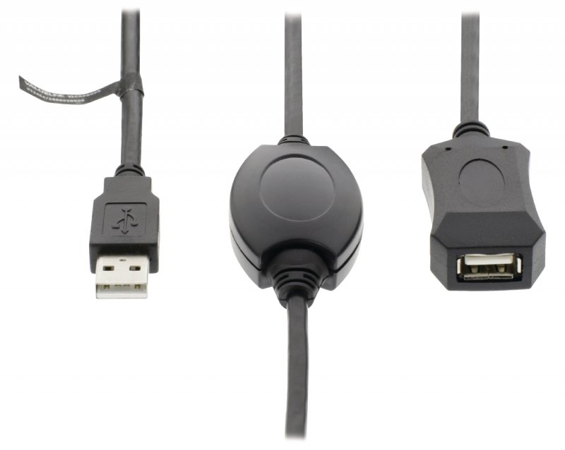Aktivní Prodlužovací Kabel USB 2.0 USB A Zástrčka - USB A Zásuvka 20.0 m Černá - obrázek č. 2
